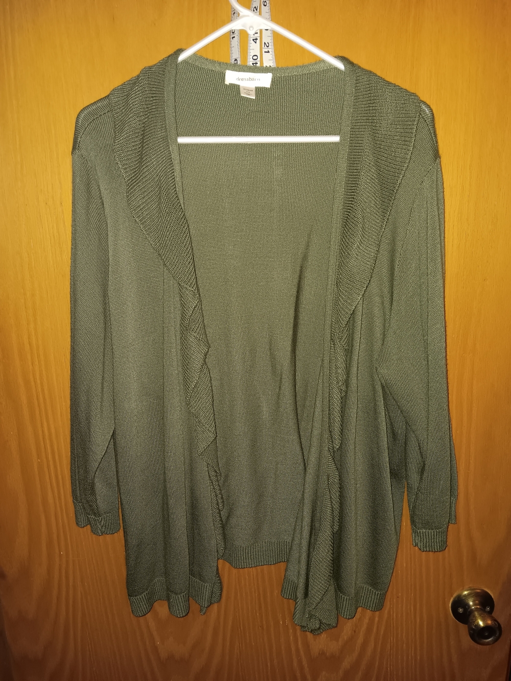 dressbarn Olive Green Open-Front Women's Cardigan Sweater